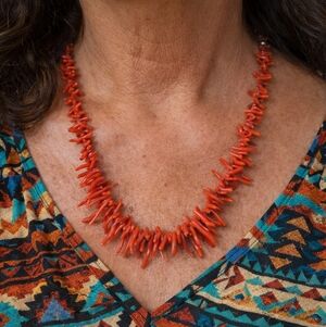 Vibrant Coral Necklace 18"